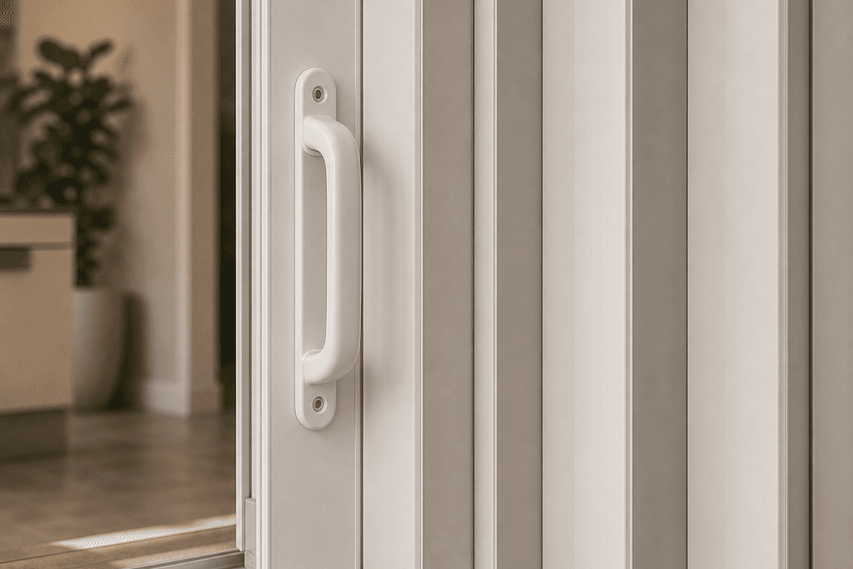 Puerta plegable con operación cómoda en vivienda