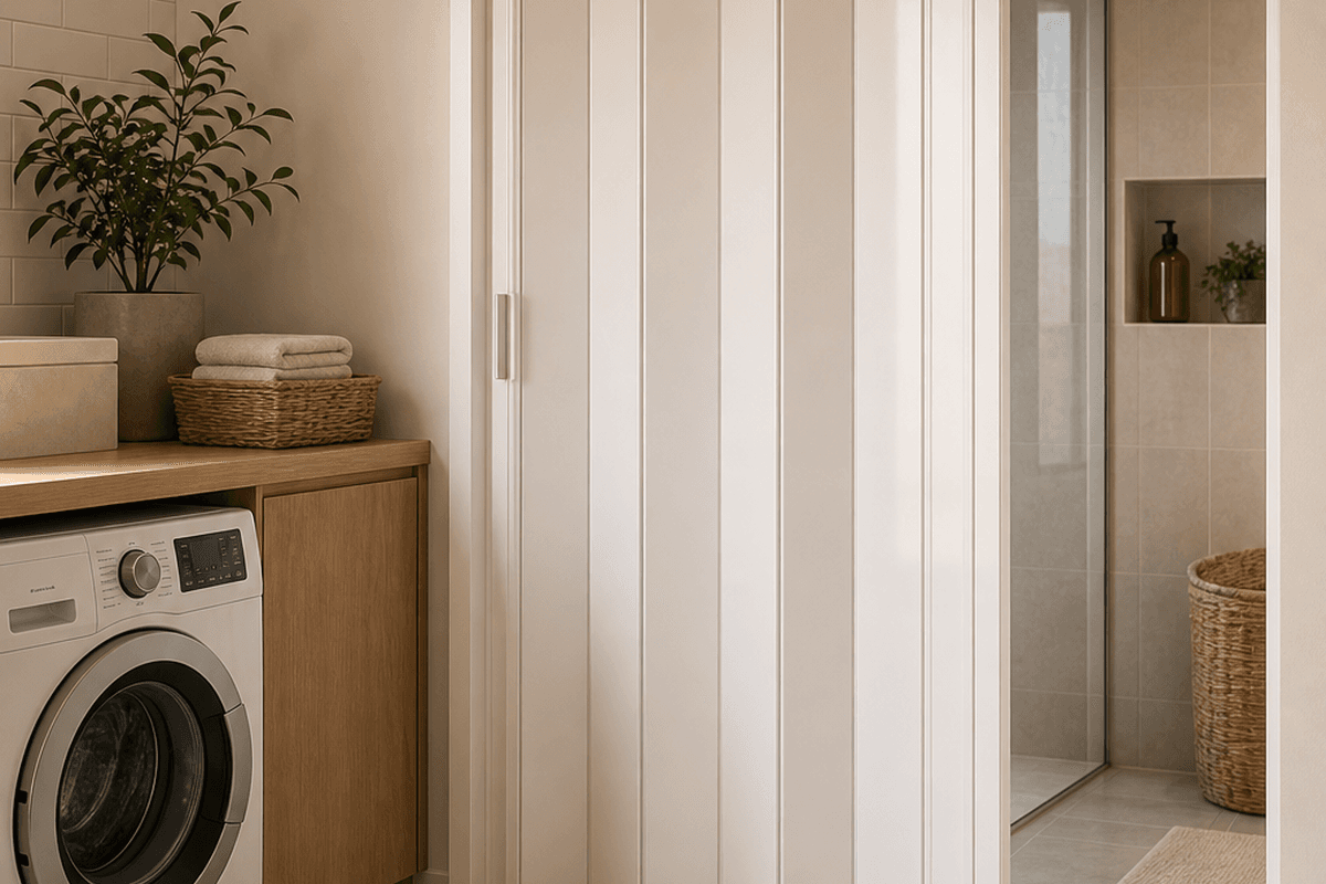 Puerta plegable PVC resistente a humedad