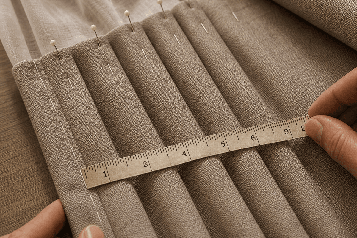 Tailored traditional curtain with custom pleats